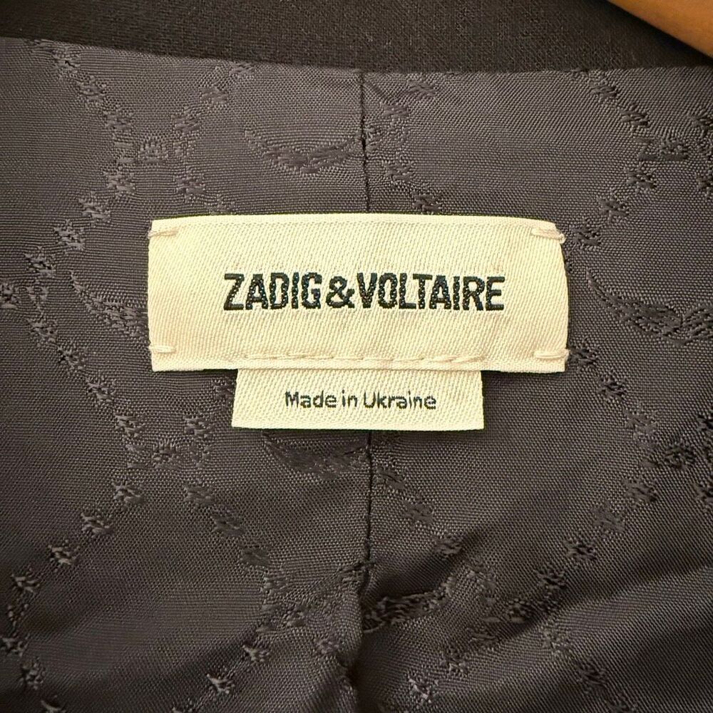 Zadig & Voltaire Viking Strass in Noir Black Rhinestones Blazer Size 40 - Picture 6 of 10